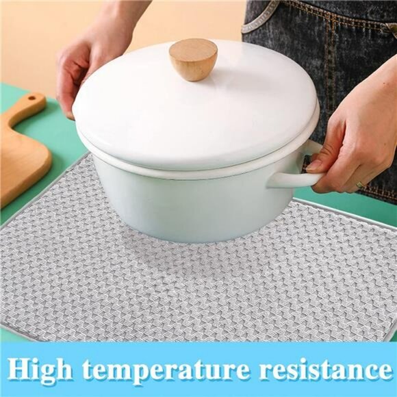 Large microfiber dish drying mat absorbent kitchen counter sink drainer pad - Picture 7 of 8